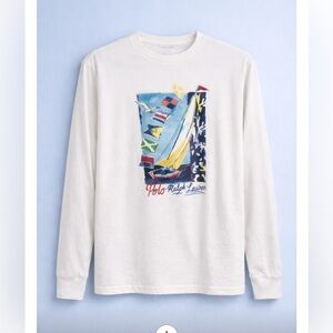 Polo Ralph Lauren White Shirt with Nautical Graphic Sailboat